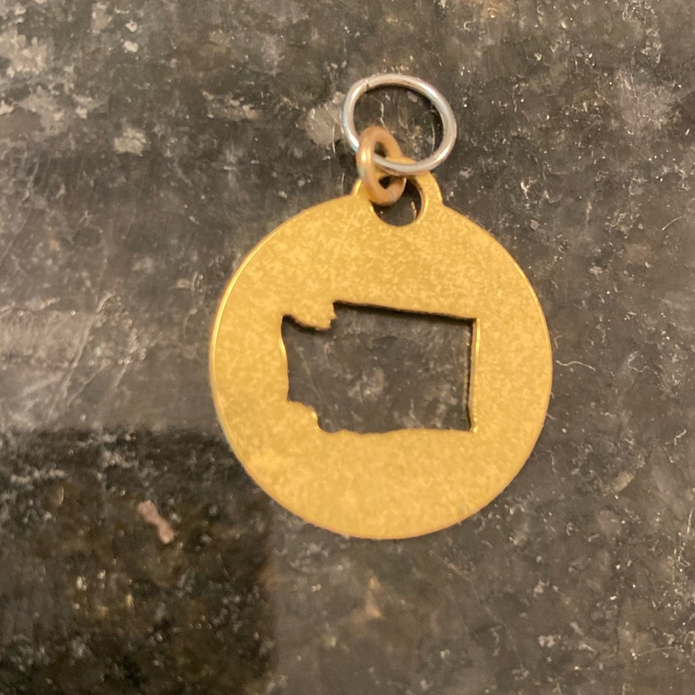 Washington State Brass Jewelry Charm